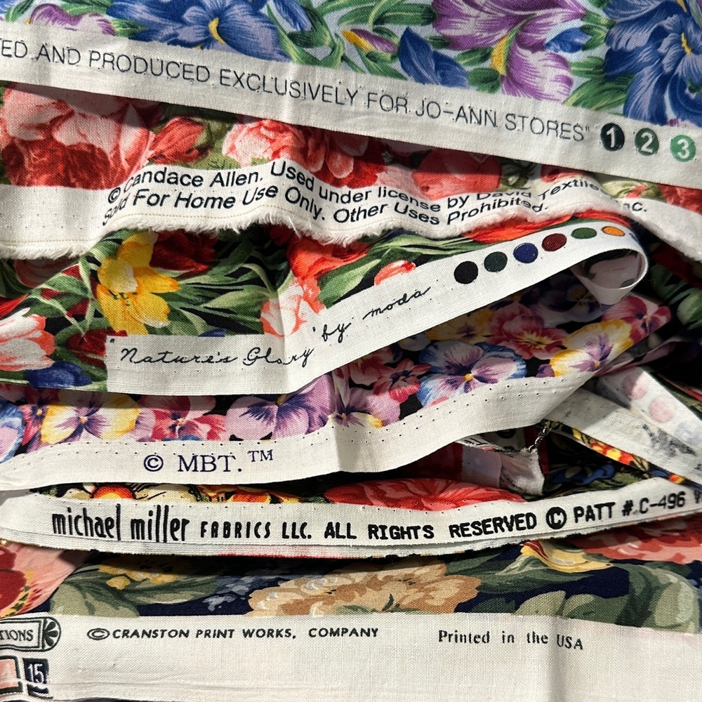 100% Cotton Floral Fabric with a Variety of Vibrant colors